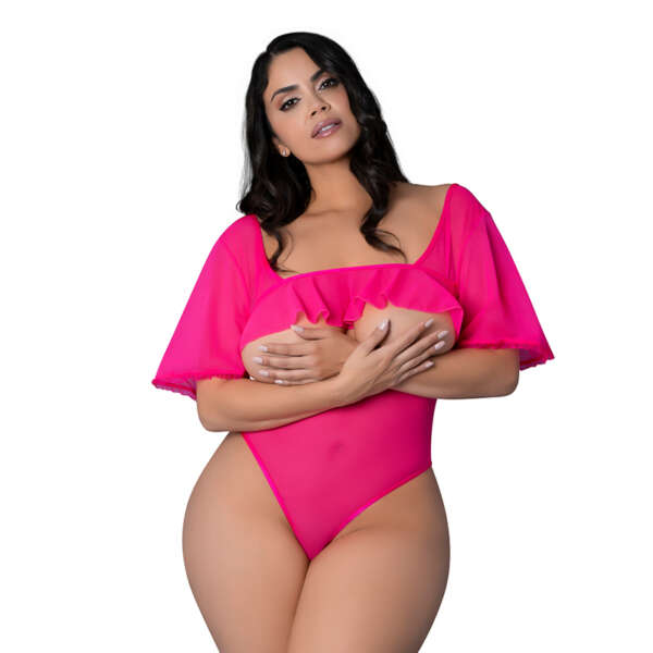 MS Pink Kink Flutter Sleeve Teddy Pink Q