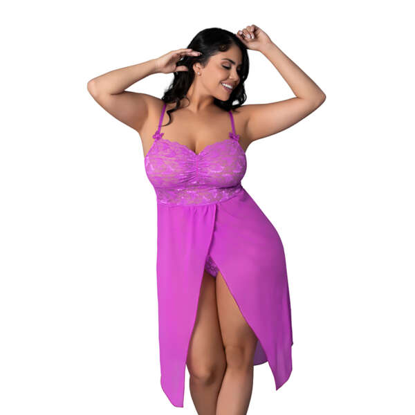MS Butterfly Fantasies Gown&Thong Pur Q