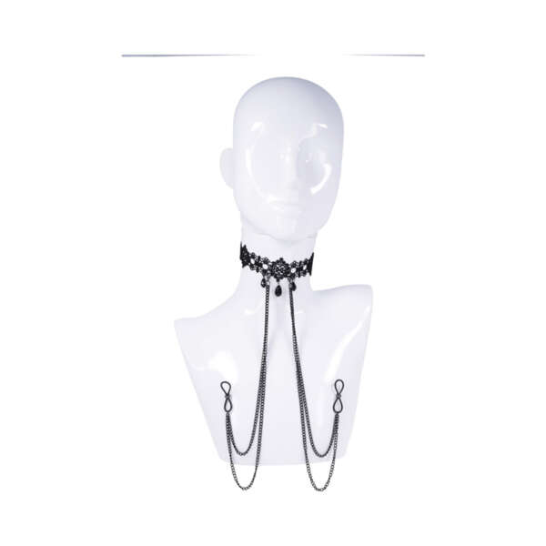 Sportsheets Sex & Mischief Lace Collar with Nipple Ties