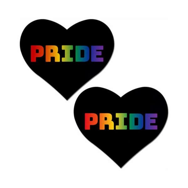 Pastease Love Rainbow PRIDE on Blk Heart