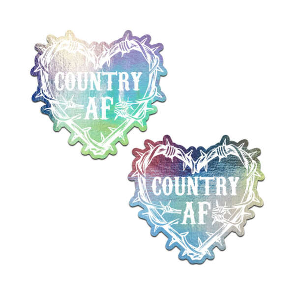 Pastease Country AF Barb Wire Heart Holo