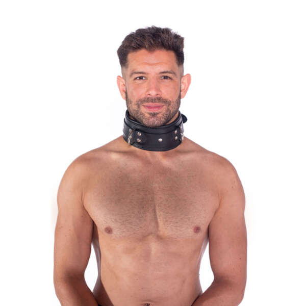 Prowler RED Leather Lockable Collar SM
