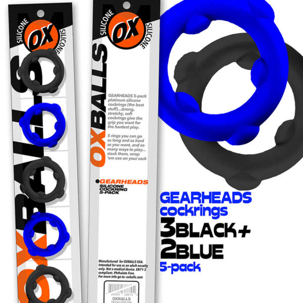 Oxballs Gearheads 5pk SpinnerRing Blu/Bk