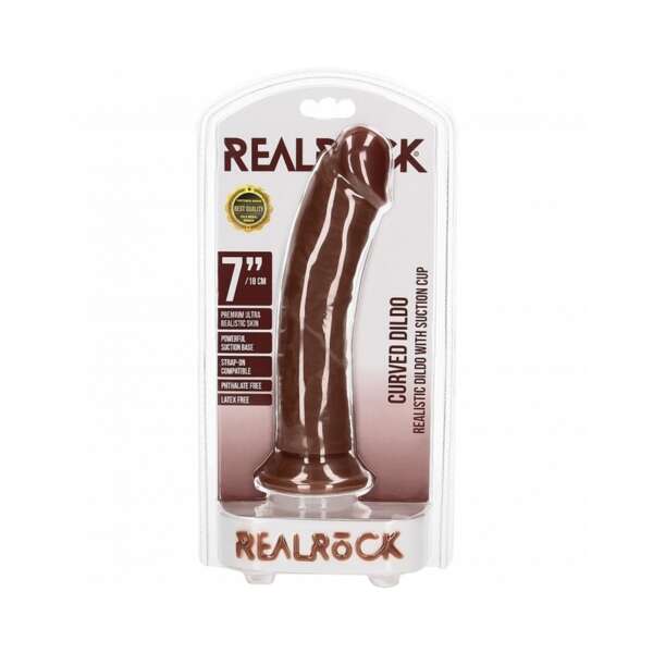 RealRock 8in Cock Curved Brown