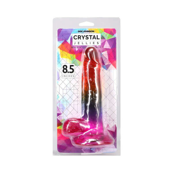 Crystal Jellies 8.5in RealCockBalls Rbow