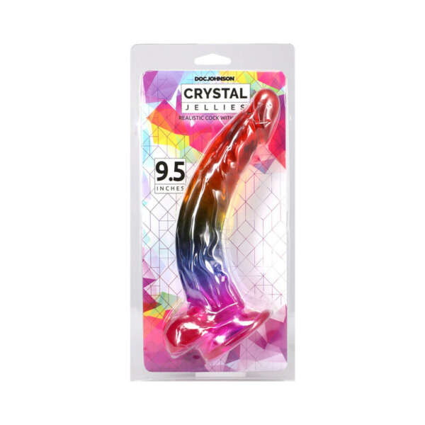 Crystal Jellies 9.5in RealCockBalls Rbow