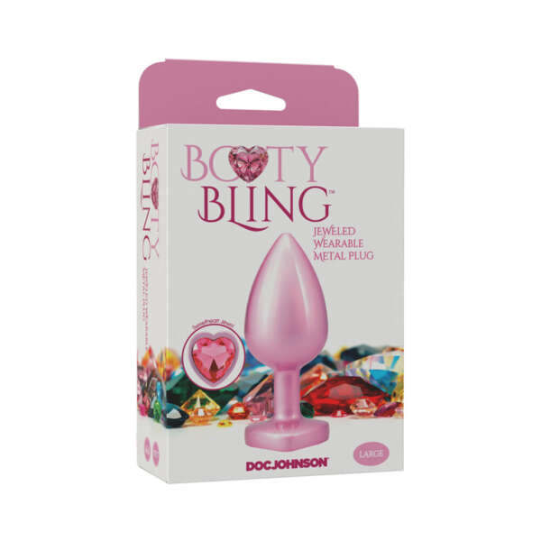 Booty Bling Heart DiamondMetalPlug Pk L