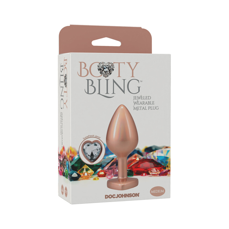 Booty Bling Heart DiamondMetalPlug Gd M