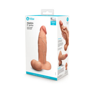 b-Vibe Slipskin Dildo 8in Girthy Mocha
