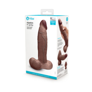 b-Vibe Slipskin Dildo 9in Girthy Brown