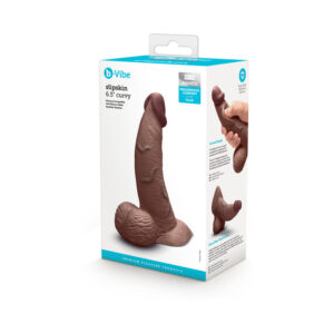 b-Vibe Slipskin Dildo 6.5in Curved Brown