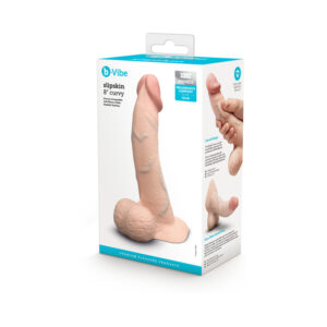 b-Vibe Slipskin Dildo 8in Curved Cream