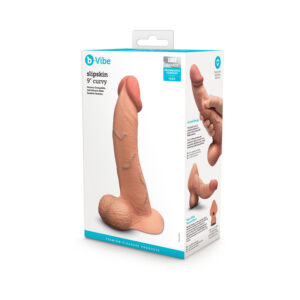 b-Vibe Slipskin Dildo 9in Curved Mocha