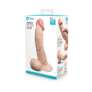 b-Vibe Slipskin Dildo 10in Curved Cream