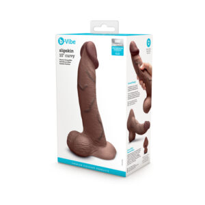 b-Vibe Slipskin Dildo 10in Curved Brown