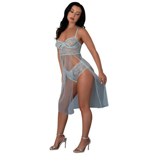MS Sky Long Chemise & Boy Short L/XL