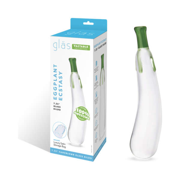 Glas Eggplant Ecstasy 7.25in Glass Dildo