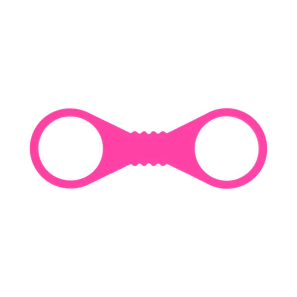 SS S&M Large Hot Pink Silicone Cuffs