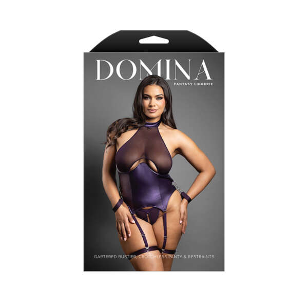 FL Domina GartBustier&Panty DPur Q