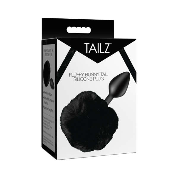 Tailz Fluffy Bunny Tail Sili Plug Blk