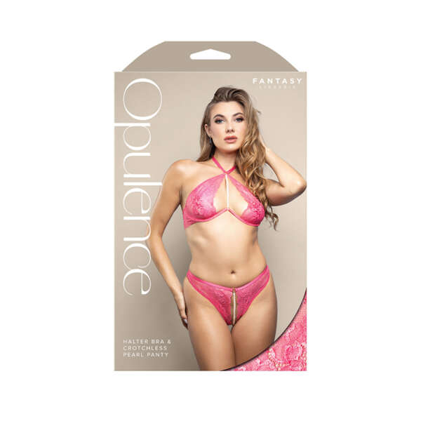 FL Opulence PearlHalterBra&CLPanty LXL