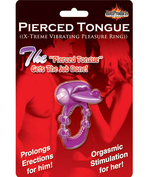 Pierced Tongue X-treme Vibrating Pleasure Ring - Purple