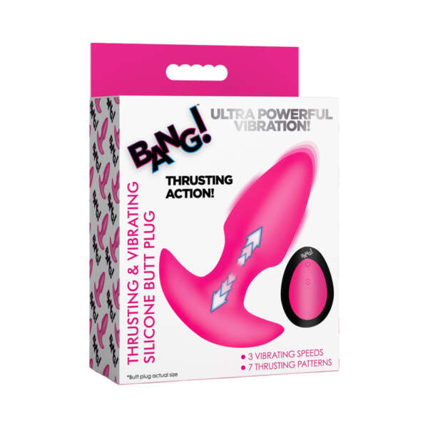 BANG! Thrusting & Vibrating Sil Plug Pnk