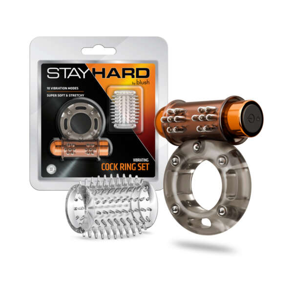 Stay Hard Vibrating Cock Ring Set Sleeve