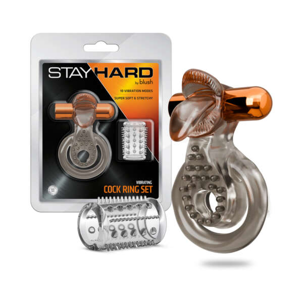 Stay Hard Vibrating Cock Ring Set Sleeve