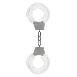 Shots Ouch! Beginner's Furry Handcuffs - White