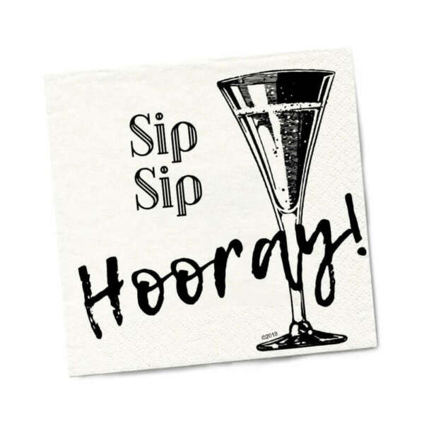 TW Sip Sip Hooray Napkins 20pk