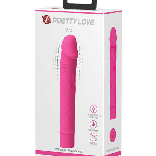 Pretty Love Vic G-Spot Vibrating Dildo - Magenta