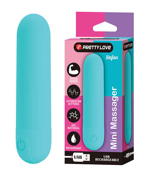 Pretty Love Stefan Mini Massager Bullet - Aqua