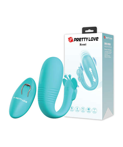 Pretty Love Remi Thrusting Hands-Free Vibrator - Aqua