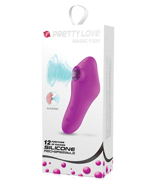 Pretty Love Magic Fish 12 Function Clitoral Suction Stimulator - Fuchsia