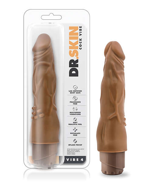 Blush Dr. Skin Cock Vibe 8" Vibrating Cock - Mocha