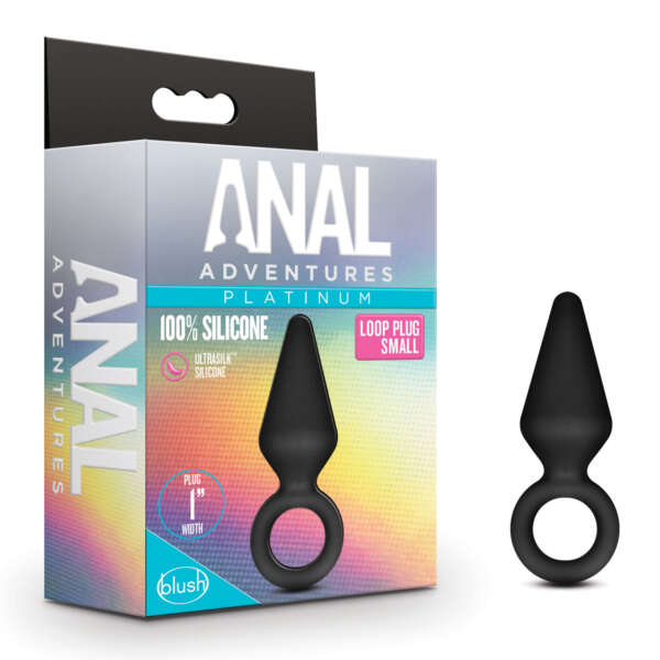 Blush Anal Adventures Platinum Silicone Loop Plug - Small Black