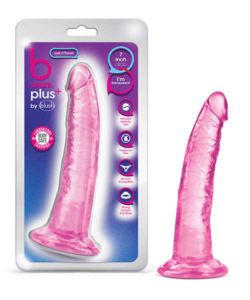 Blush B Yours Plus 7" Lust n' Thrust Dildo - Pink
