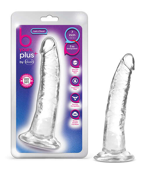 Blush B Yours Plus 7" Lust n' Thrust Dildo - Clear