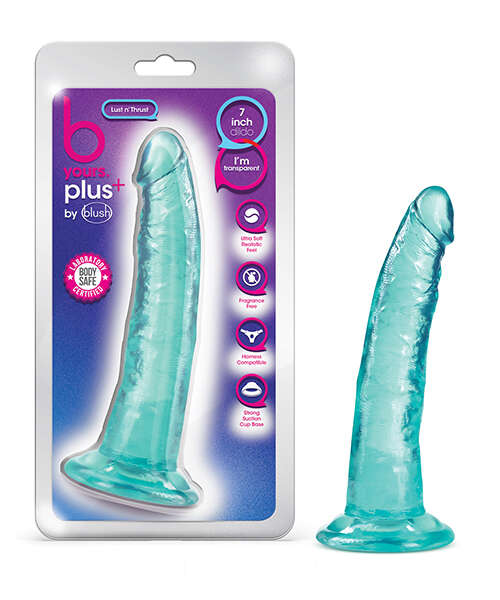 Blush B Yours Plus 7" Lust n' Thrust Dildo - Teal