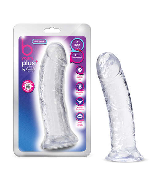 Blush B Yours Plus 8" Roar n Ride Dildo - Clear
