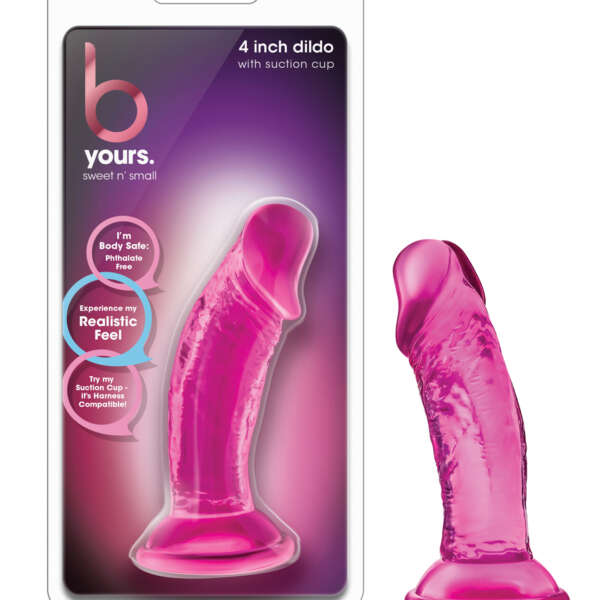 Blush B Yours Sweet n Small 4" Dildo w/Suction Cup - Pink