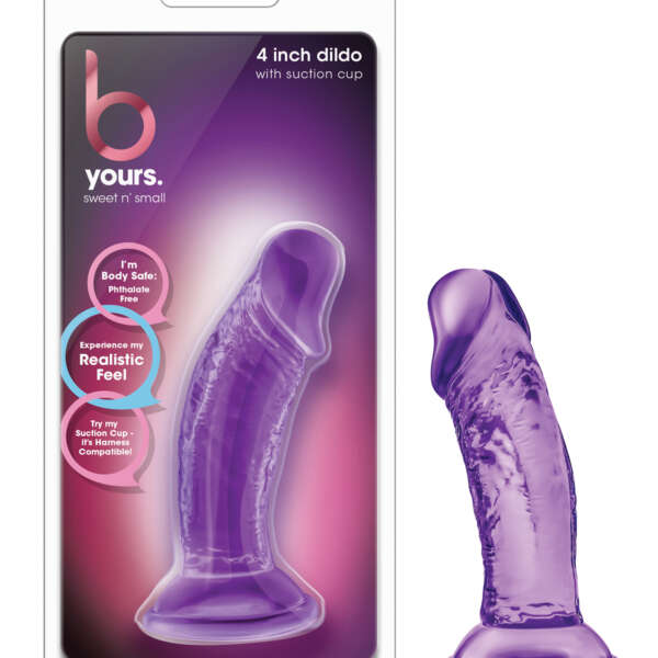 Blush B Yours Sweet n Small 4" Dildo w/Suction Cup - Purple