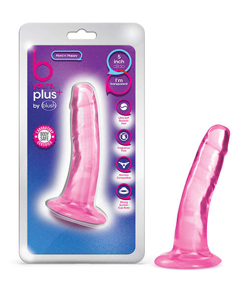 Blush B Yours Plus 5" Hard n' Happy Dildo - Pink