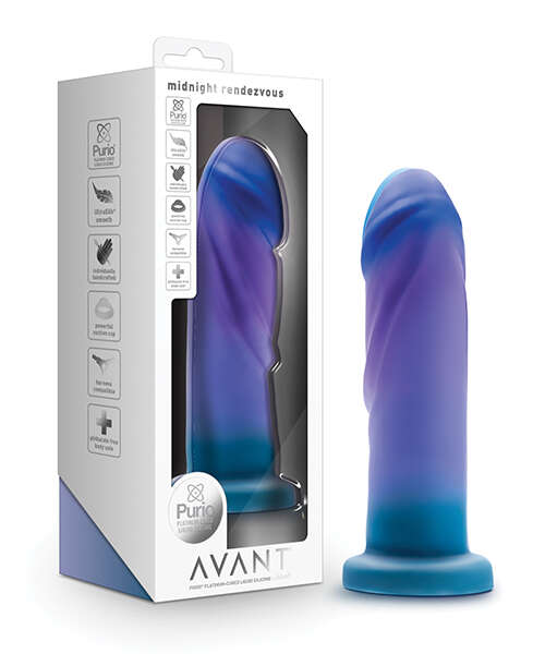 Blush Avant Midnight Rendezvous Silicone Dildo - Ocean Blue