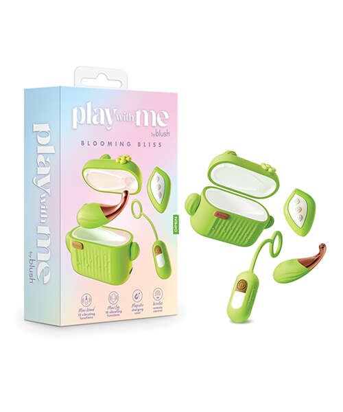 Blush Play With Me Blooming Bliss Remote Controlled Vibrating Kit - Green
