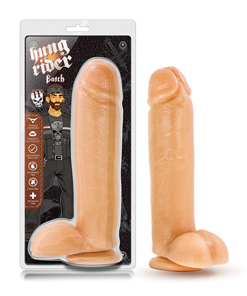 Blush Hung Rider Butch 11" Dildo w/Suction Cup - Flesh