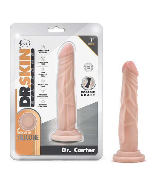 Blush Dr. Skin Silicone Dr. Carter 7.5" Dildo - Vanilla