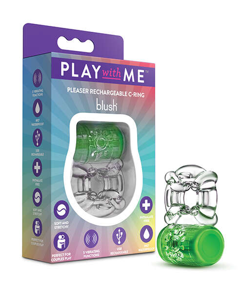 Blush Play With Me - Pleaser Rechargeable C-Ring - Neon Green