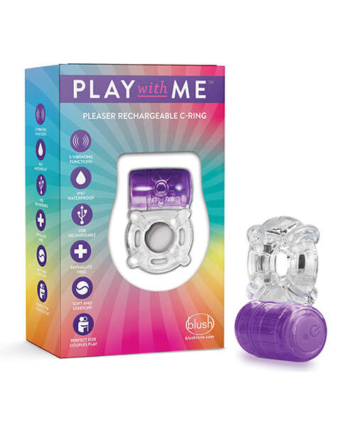 Blush Play With Me Pleaser Rechargeable C Ring - Purple